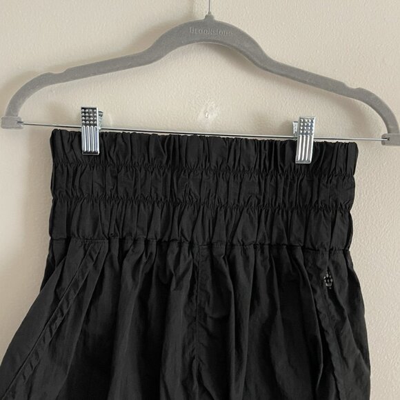 FP Movement Women M Black Smocked High-Rise Lined The Way Home Running Shorts - Picture 5 of 11